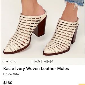 Kacie ivory leather mules